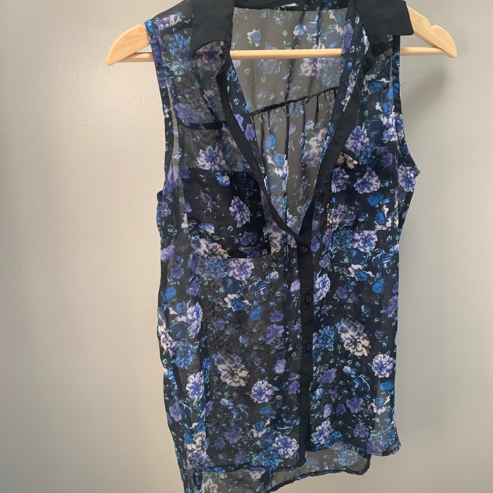 Woman’s sheer button down tank top